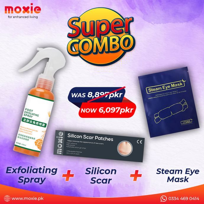 Combo 5 - Silicon Scar Patch + Steam Eye Mask + Exfoliating Spray