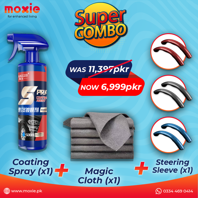 Combo 2 - Coating Spray + Magic Cloth + Steering Sleeve